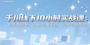 6月千川线下10小时实战课：智能体分析，扫码即用系统，品牌营销策略-壹浩聊项目