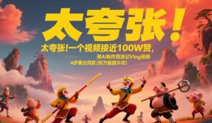 太夸张！一个视频接近100W赞，用AI制作西游记Vlog视频，全流程拆解来了(附万能提示词)-壹浩聊项目