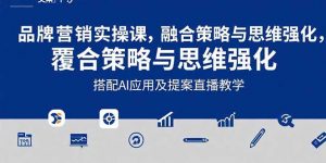 2025品牌营销实战课:覆盖文案设计写方案,搭配AI应用及提案直播教学-壹浩聊项目