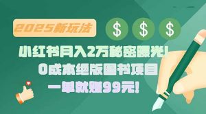 小红书月入2万秘密曝光!绝版图书项目,一单就赚99元!-壹浩聊项目