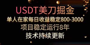 USDT美刀掘金，单人每日收益800-3000，稳定运行8年-壹浩聊项目