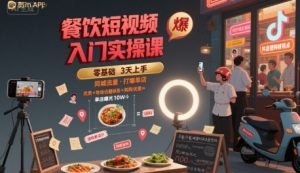 餐饮短视频入门实操课,引爆同城流量,打爆单店-壹浩聊项目
