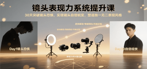 镜头表现力系统提升课,30天突破镜头恐惧实现自信蜕变,塑造独一无二表现风格-壹浩聊项目