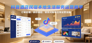 抖音酒店民宿本地生活服务运营教学，订单处理、房价调控、财务对账等日常运营流程-壹浩聊项目