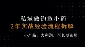 私域做钓鱼小药 每单利润3张+ 详细流程拆解-壹浩聊项目
