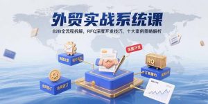 外贸实战系统课:B2B全流程拆解,RFQ深度开发技巧,十大案例策略解析-壹浩聊项目