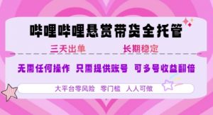 2025年B站风口带货项目 仅需提供账号 全程托管 轻松月入1w+-壹浩聊项目