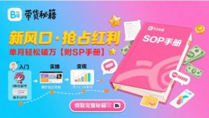 B站哔哩哔哩带货秘籍,新风口,抢占红利,单月轻松破万【附SOP手册】-壹浩聊项目