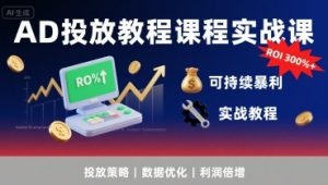 AD投放教程课程实战课,实现广告ROI300%+可持续暴利-壹浩聊项目