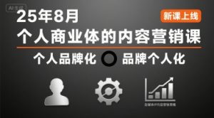 个人商业体的内容营销课25年8月，个人品牌化，品牌个人化，自媒体ip内容营销策略-壹浩聊项目