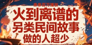 火到离谱的另类民间故事，条条百W播放，做的人超少-壹浩聊项目