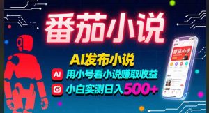稳定3年番茄小说AI写小说赚取稿费，多号看小说赚取收益，小白实测单日500+-壹浩聊项目