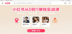 小红书从0到1赚钱实战课:账号定位、 爆款创作 、导流变现全攻略-壹浩聊项目