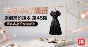 拼多多打爆班原创高阶技术第45期,拼多多高价女装项目-壹浩聊项目