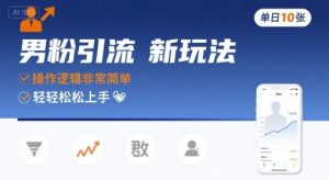 男粉引流新玩法，操作逻辑非常简单，单日10张轻轻松松-壹浩聊项目