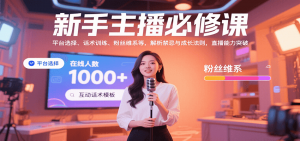 新手主播必修课:平台选择、话术训练、粉丝维系等,解析禁忌与成长法则,突破直播能力-壹浩聊项目