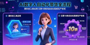 AI数字人自动化带货全流程:黑科技工具应用 日更10条的自动化视频生产体系-壹浩聊项目