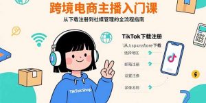 跨境电商主播入门课,TikTok下载注册,支付工具配置,社媒账号管理全流程-壹浩聊项目