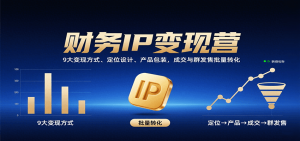 财务IP变现营:9大变现方式、定位设计、产品包装,成交与群发售批量转化-壹浩聊项目