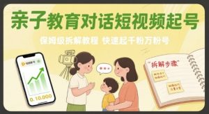 亲子教育对话短视频起号，保姆级拆解教程，快速起千粉万粉号-壹浩聊项目