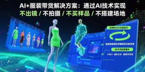AI+服装带货解决方案:通过AI技术实现 不出镜/不拍摄/不买样品/不搭建场地-壹浩聊项目