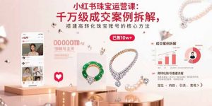 小红书珠宝运营课:千万级成交案例拆解,搭建高转化珠宝账号的核心方法-壹浩聊项目