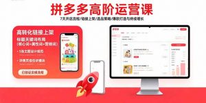 拼多多高阶运营课:7天开店流程/链接上架/选品策略/爆款打造与持续增长-壹浩聊项目