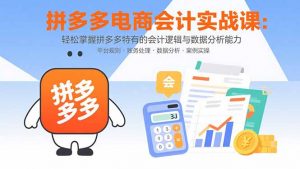 拼多多电商会计实战课:轻松掌握拼多多特有的会计逻辑与数据分析能力-壹浩聊项目