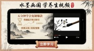 水墨画国学养生视频,五分钟学会复制爆款,快速起千粉万粉号-壹浩聊项目
