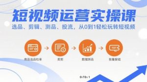 短视频运营实操课,选品、剪辑、测品、投流,从0到1轻松玩转短视频-壹浩聊项目