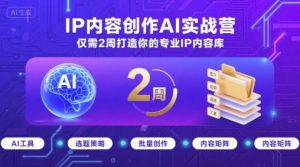 IP内容创作AI实战营，仅需2周打造你的专业IP内容库-壹浩聊项目