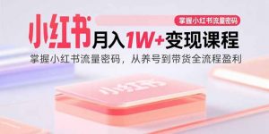 小红书月入1W+变现课程:掌握小红书流量密码,从养号到带货全流程盈利-壹浩聊项目