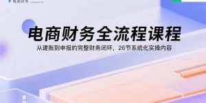 电商财务全流程课程:从建账到申报的完整财务闭环,26节系统化实操内容-壹浩聊项目