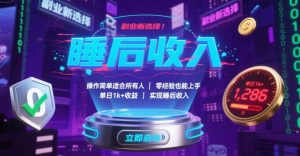 副业新选择！操作简单适合所有人，零经验也能上手，单日1k+收益，实现睡后收入【揭秘】-壹浩聊项目