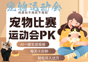 AI萌宠运动员跳水 射击 篮球 足球比赛 每天十分钟 附详细提示词文案库 代替做…-壹浩聊项目