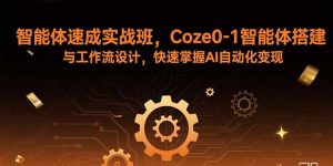 智能体速成实战班，Coze0-1智能体搭建与工作流设计，快速掌握AI自动化变现-壹浩聊项目