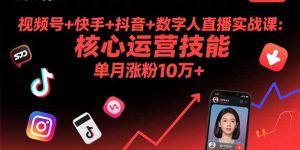 视频号+快手+抖音+数字人直播实战课(9月-壹浩聊项目