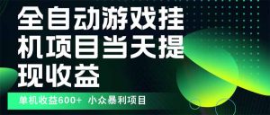 最新全自动下载游戏 操作简单,单机当天收益600+,收益无上限,可矩阵…-壹浩聊项目