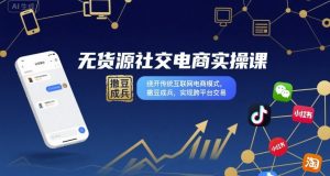 无货源社交电商实操课,绕开传统互联网电商模式,撒豆成兵,实现跨平台交易-壹浩聊项目