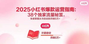 2025小红书爆款运营指南:38个独家流量秘笈,快速掌握从冷启动到月销5万+-壹浩聊项目