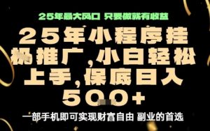 微信小程序挂G推广,解放双手,保底日入5张【揭秘】-壹浩聊项目
