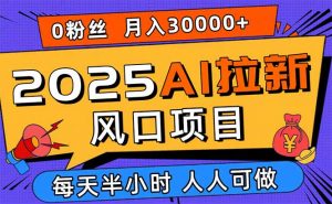 2025AI拉新风口项目,0粉0基础月入30000+新手小白轻松学会-壹浩聊项目