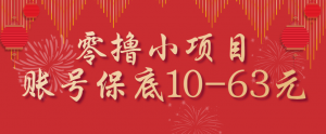 零撸小项目，一个账号保底10-63元，适合新手小白操作，能多账号领低保-壹浩聊项目
