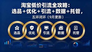 淘宝低价引流全攻略：选品＋优化＋引流＋数据＋托管，五环闭环(9月更新-壹浩聊项目