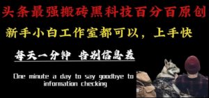 最新AI头条、百家、公众号全自动生产神器三合一：批量改写爆款文章，百分百过原创，矩阵操作日入1k+【揭秘】-壹浩聊项目