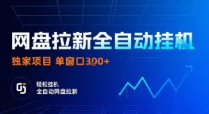 网盘拉新全自动挂G,独家技术,操作简单,自动完成拉新任务,单窗口3张【揭秘】-壹浩聊项目