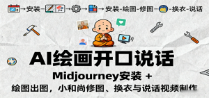 AI绘画开口说话,Midjourney安装 + 绘图出图,小和尚修图、换衣与说话视频制作-壹浩聊项目