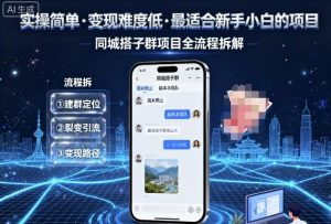 实操简单，变现难度低，最适合新手小白做的项目，每天轻松收入3张，同城搭子群项目全流程拆解-壹浩聊项目