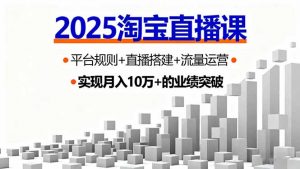 2025淘宝直播课,平台规则+直播搭建+流量运营,首播GMV破3万-壹浩聊项目