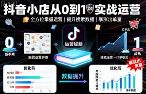 抖音小店从0到1实战运营，帮你全方位掌握小店运营，提升搜索数据与出单量-壹浩聊项目